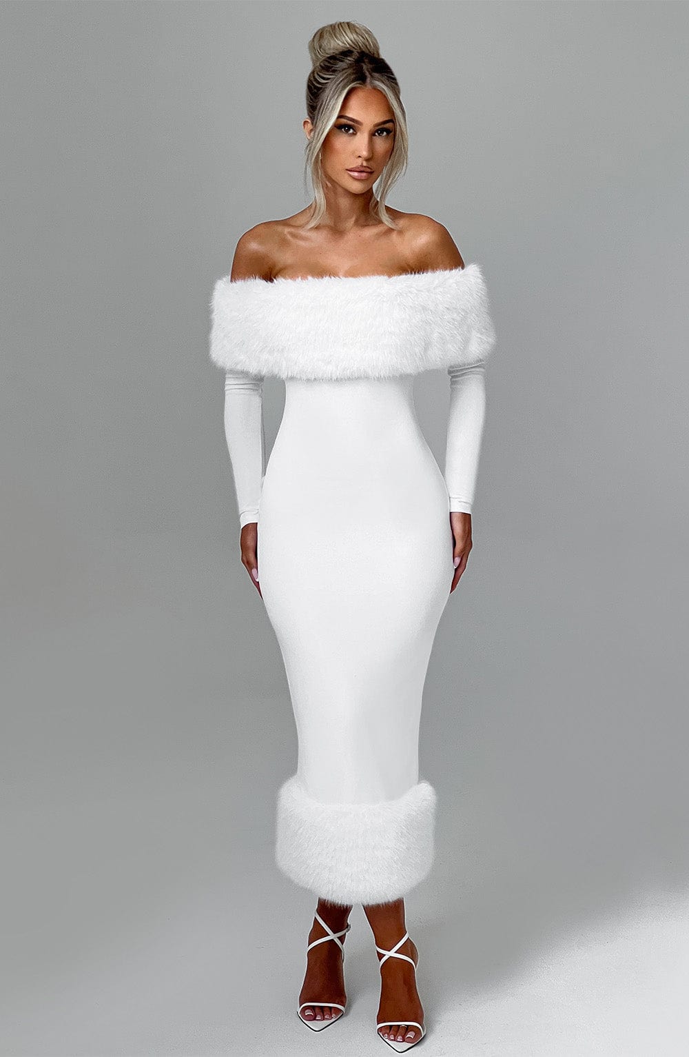 Vittoria Midi Šaty - Slonová kost