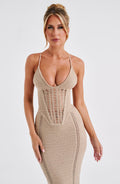 Xanthe Maxi Šaty - Béžová