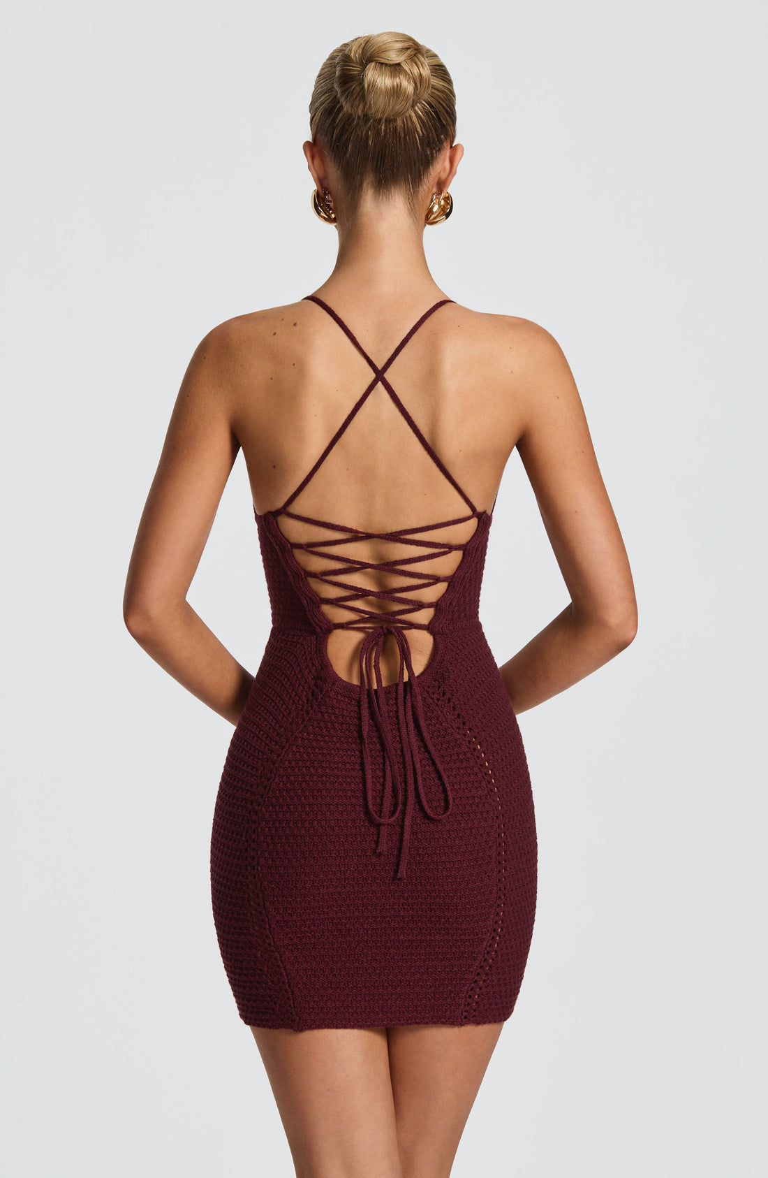 Xanthe Mini Šaty - Třešňový Lak