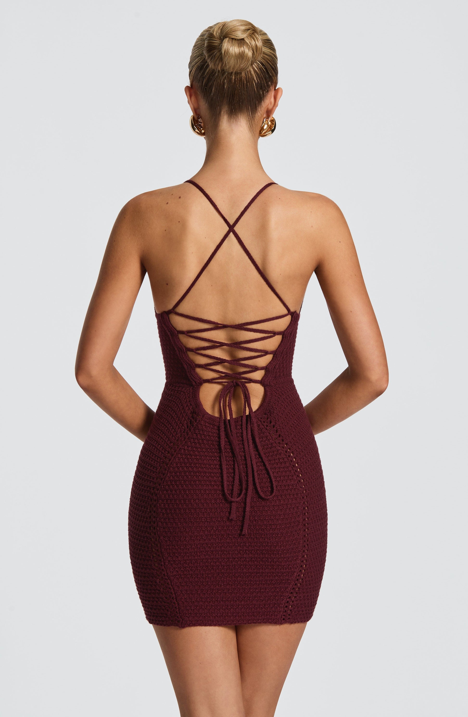 Xanthe Mini Šaty - Třešňový Lak