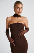 Šaty Yulia Maxi - Švestkově Hnědá